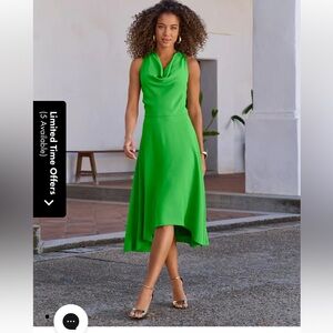 NWT Boston Proper size 16 Vibrant Green High Low Dress